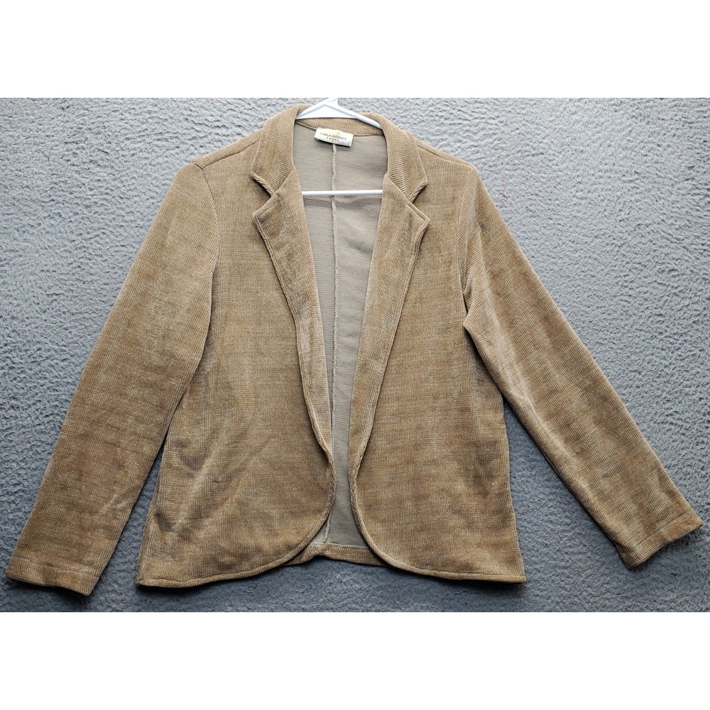 Carla Giannini Blazer Jacket Women Brown Polyester Formal Notch Lapel Open Front